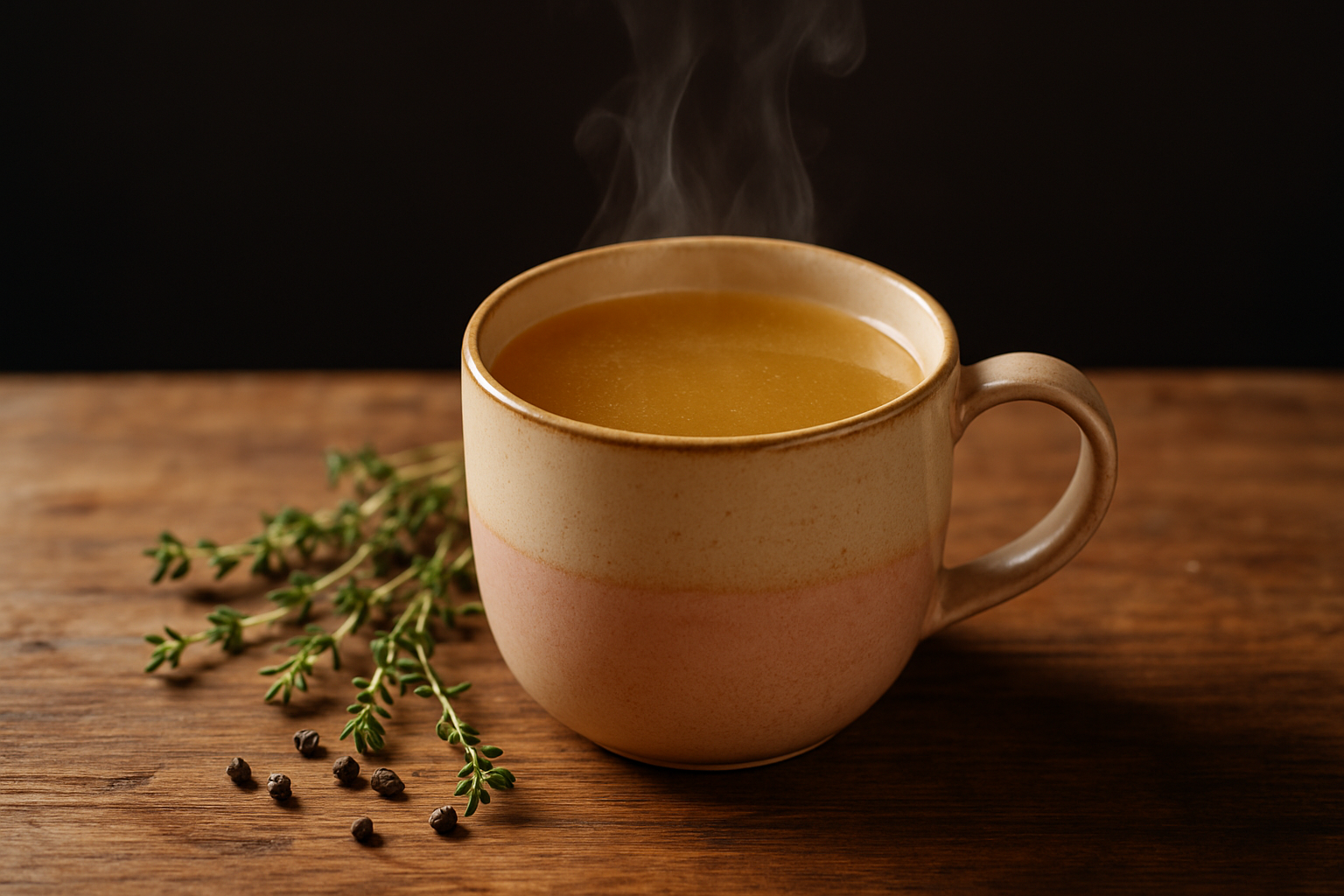 Caldo de osso quente · base de muitos jantares
